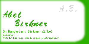 abel birkner business card